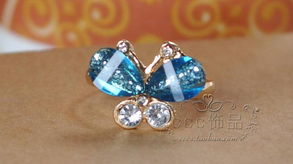 韓版小飾品批發(fā) 時尚淑女精致閃鉆蝴蝶耳環(huán)耳飾，廠家直銷助力美發(fā)飾品銷售